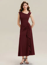 Load image into Gallery viewer, Color=Burgundy | One Stop Shop Sleeveless Asymmetrical Ruffled A-Line Maxi Evening Dresses-Burgundy 5
