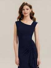 Load image into Gallery viewer, Color=Navy Blue | One Stop Shop Sleeveless Asymmetrical Ruffled A-Line Maxi Evening Dresses-Navy Blue 13