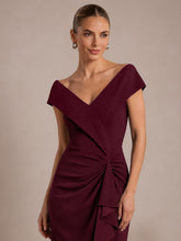 Load image into Gallery viewer, Burgundy | B2B-Exclusive Sleeveless V-Neck High Stretch Mermaid High-Low Evening Dresses-Burgundy