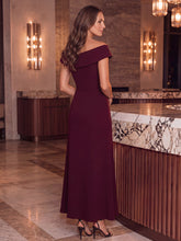Load image into Gallery viewer, Burgundy | B2B-Exclusive Sleeveless V-Neck High Stretch Mermaid High-Low Evening Dresses-Burgundy