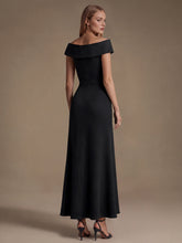 Load image into Gallery viewer, Black | B2B-Exclusive Sleeveless V-Neck High Stretch Mermaid High-Low Evening Dresses-Black