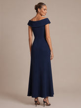 Load image into Gallery viewer, Navy Blue | B2B-Exclusive Sleeveless V-Neck High Stretch Mermaid High-Low Evening Dresses-Navy Blue