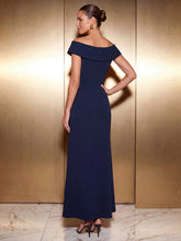Load image into Gallery viewer, Navy Blue | B2B-Exclusive Sleeveless V-Neck High Stretch Mermaid High-Low Evening Dresses-Navy Blue