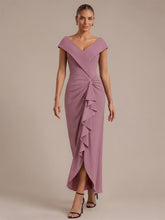 Load image into Gallery viewer, Purple Orchid | B2B-Exclusive Sleeveless V-Neck High Stretch Mermaid High-Low Evening Dresses-Purple Orchid