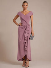 Load image into Gallery viewer, Purple Orchid | B2B-Exclusive Sleeveless V-Neck High Stretch Mermaid High-Low Evening Dresses-Purple Orchid