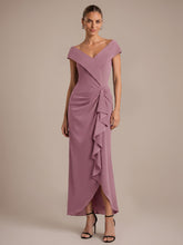Load image into Gallery viewer, Purple Orchid | B2B-Exclusive Sleeveless V-Neck High Stretch Mermaid High-Low Evening Dresses-Purple Orchid