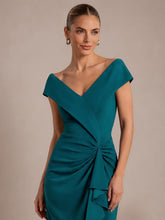 Load image into Gallery viewer, Teal Blue | B2B-Exclusive Sleeveless V-Neck High Stretch Mermaid High-Low Evening Dresses-Teal Blue