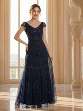 Load image into Gallery viewer, One Stop Shop Short Sleeves Off Shoulder Fishtail Embroidered Evening Dresses