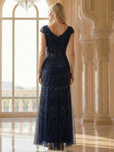 Load image into Gallery viewer, One Stop Shop Short Sleeves Off Shoulder Fishtail Embroidered Evening Dresses