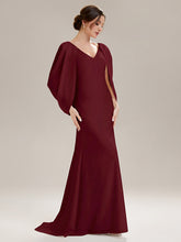 Load image into Gallery viewer, Color=Burgundy | Factory Design Strapless Deep V-Neck High Stretch Fishtail Evening Dresses-Burgundy 4