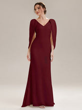 Load image into Gallery viewer, Color=Burgundy | Factory Design Strapless Deep V-Neck High Stretch Fishtail Evening Dresses-Burgundy 5