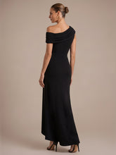Load image into Gallery viewer, Factory Design Plus Size Sleeveless Off-Shoulder Crepe Mermaid Slit Evening Dresses - EE02756BK-R2.jpg