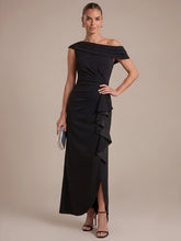 Load image into Gallery viewer, Factory Design Plus Size Sleeveless Off-Shoulder Crepe Mermaid Slit Evening Dresses - EE02756BK-R4.jpg