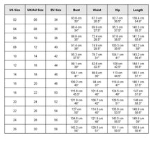 Load image into Gallery viewer, size chart