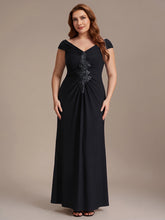Load image into Gallery viewer, Color=Black | Industrial Use Sleeveless Multi-way V-neck High Stretch Sheath Maxi Evening Dresses-Black 6