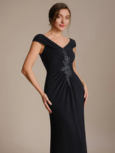 Load image into Gallery viewer, Color=Black | Industrial Use Sleeveless Multi-way V-neck High Stretch Sheath Maxi Evening Dresses-Black 3