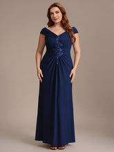 Load image into Gallery viewer, Color=Navy Blue | Industrial Use Sleeveless Multi-way V-neck High Stretch Sheath Maxi Evening Dresses-Navy Blue 16