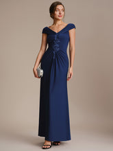Load image into Gallery viewer, Color=Navy Blue | Industrial Use Sleeveless Multi-way V-neck High Stretch Sheath Maxi Evening Dresses-Navy Blue 14