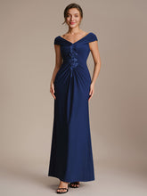 Load image into Gallery viewer, Color=Navy Blue | Industrial Use Sleeveless Multi-way V-neck High Stretch Sheath Maxi Evening Dresses-Navy Blue 11