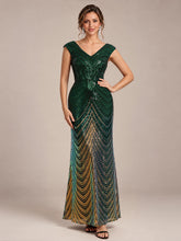 Load image into Gallery viewer, Dark Green | One Stop Shop Plus Size Sequin Sleeveless V-Neck Mermaid Maxi Evening Dresses-Dark Green
