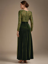 Load image into Gallery viewer, Olive Green | Factory Design Plus Size Velvet Long Sleeve Round Neck Sheath Sequin Evening Dresses-Olive Green