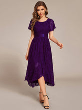 Load image into Gallery viewer, Color=Dark Purple | Asymmetrical Hem Evening Dresses with Embroidery Decoration-Dark Purple 10