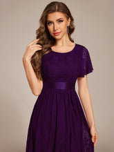 Load image into Gallery viewer, Color=Dark Purple | Asymmetrical Hem Evening Dresses with Embroidery Decoration-Dark Purple 8