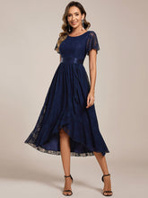 Load image into Gallery viewer, Color=Navy Blue | Asymmetrical Hem Evening Dresses with Embroidery Decoration-Navy Blue 11