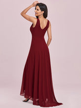 Load image into Gallery viewer, Color=Burgundy | Sequin V Neck Sleeveless Wholesale Evening Dresses-Burgundy 2