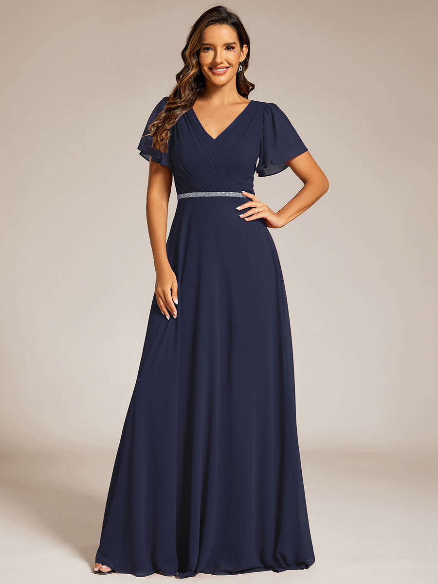 Elegant Midi Length Ruffles Sleeves Chiffon Dresses Empire Waist Eveni – Efashiongirl Wholesale
