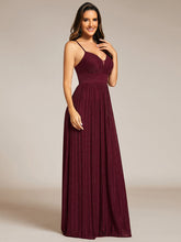 Load image into Gallery viewer, Color=Burgundy | Sparkle Sleeveless Backless Cross Strap Wholesale Formal Evening Dress-Burgundy 3