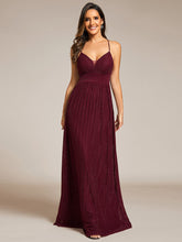 Load image into Gallery viewer, Color=Burgundy | Sparkle Sleeveless Backless Cross Strap Wholesale Formal Evening Dress-Burgundy 5