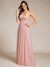 Load image into Gallery viewer, Color=Pink | Sparkle Sleeveless Backless Cross Strap Wholesale Formal Evening Dress-Pink 