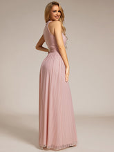 Load image into Gallery viewer, Color=Pink | Glittery Halter Neck Pleated Formal Wholesale Evening Dress-Pink 2