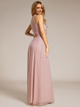 Load image into Gallery viewer, Color=Pink | Glittery Halter Neck Pleated Formal Wholesale Evening Dress-Pink 27