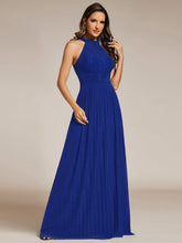 Load image into Gallery viewer, Color=Sapphire Blue | Glittery Halter Neck Pleated Formal Wholesale Evening Dress-Sapphire Blue 35