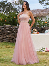 Load image into Gallery viewer, Maxi Long Sequin One Shoulder Tulle Wholesale Bridesmaid Dress