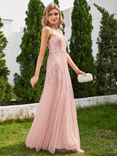 Load image into Gallery viewer, Color=Pink | Glittery Halter Neck Pleated Formal Wholesale Evening Dress-Pink 8