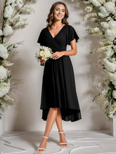 Load image into Gallery viewer, Pleated Ruffles Chiffon Wholesale Wedding Guest Dresses#Color_Black