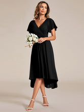 Load image into Gallery viewer, Color=Black | Pleated Ruffles Chiffon Wholesale Wedding Guest Dresses-Black 10