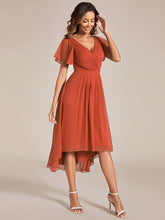 Load image into Gallery viewer, Color=Burnt Orange | Pleated Ruffles Chiffon Wholesale Wedding Guest Dresses-Burnt Orange 19