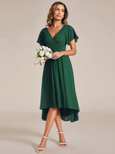 Load image into Gallery viewer, Pleated Ruffles Chiffon Wholesale Wedding Guest Dresses#Color_Dark Green