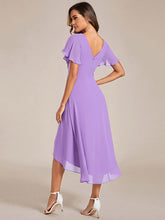 Load image into Gallery viewer, Color=Lavender | Pleated Ruffles Chiffon Wholesale Wedding Guest Dresses-Lavender 47