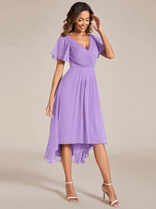 Pleated Ruffles Chiffon Wholesale Wedding Guest Dresses