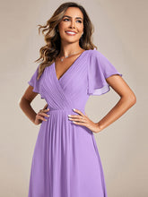 Load image into Gallery viewer, Color=Lavender | Pleated Ruffles Chiffon Wholesale Wedding Guest Dresses-Lavender 48