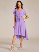 Load image into Gallery viewer, Color=Lavender | Pleated Ruffles Chiffon Wholesale Wedding Guest Dresses-Lavender 46