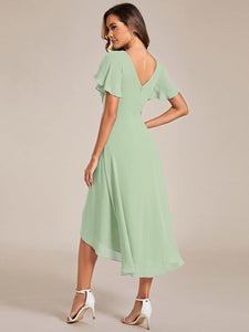 Pleated Ruffles Chiffon Wholesale Wedding Guest Dresses#Color_Mint Green