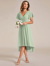 Load image into Gallery viewer, Color=Mint Green | Pleated Ruffles Chiffon Wholesale Wedding Guest Dresses-Mint Green 55