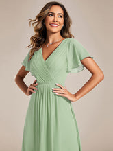 Load image into Gallery viewer, Pleated Ruffles Chiffon Wholesale Wedding Guest Dresses#Color_Mint Green