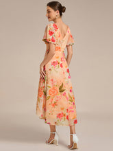 Load image into Gallery viewer, Color=Peach Fuzz | Pleated Ruffles Chiffon Wholesale Wedding Guest Dresses-Peach Fuzz 87